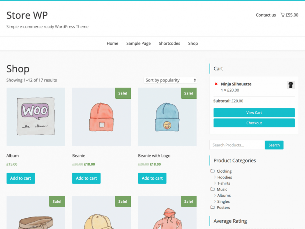 为 WordPress 存储 WP 免费 WooCommerce 主题
