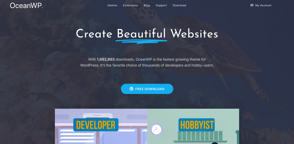 适用于 WordPress 的 OceanWP 免费 WooCommerce 主题