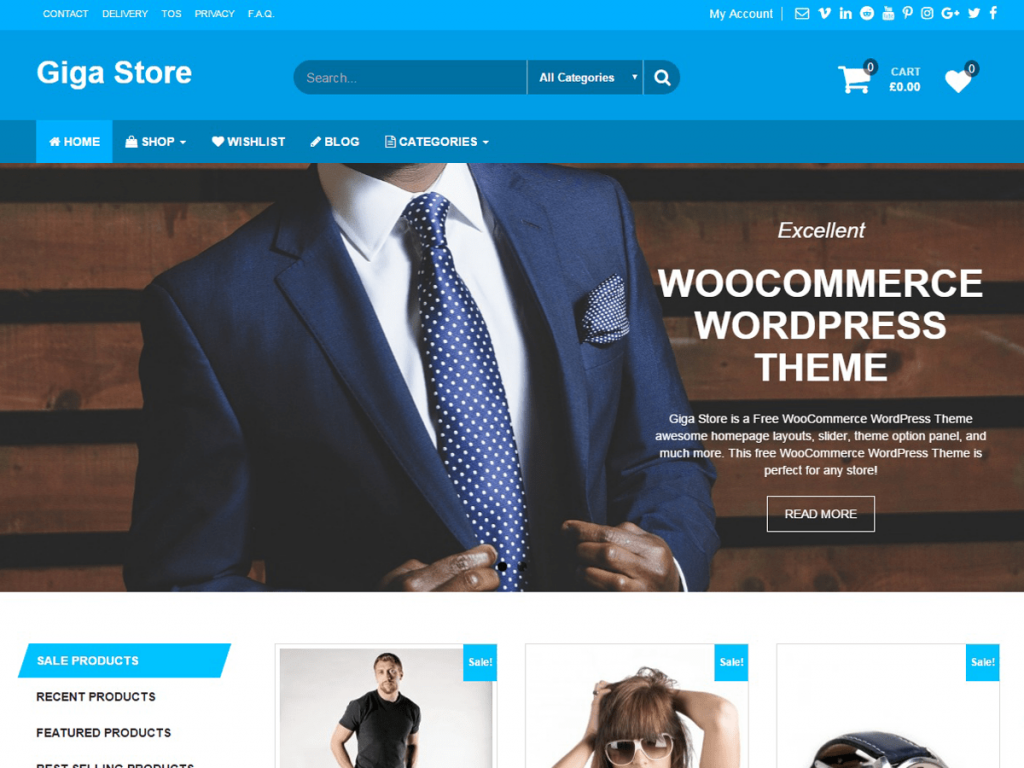 Tema WordPress gratuito Giga Store