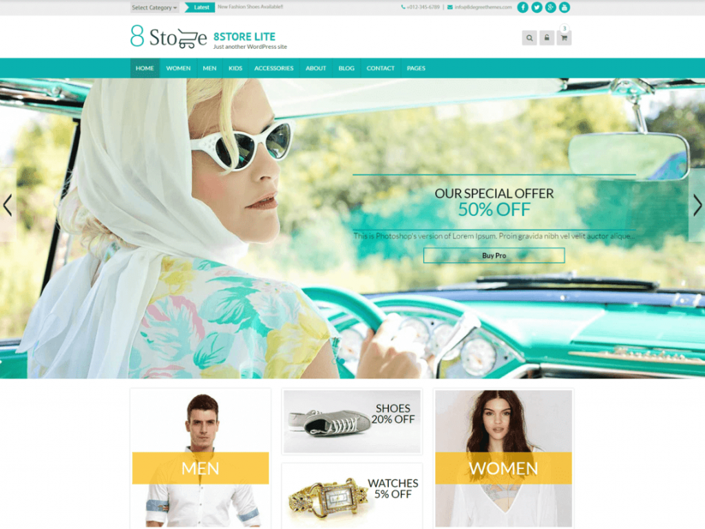 Temas gratuitos de WooCommerce de Eightstore para WordPress