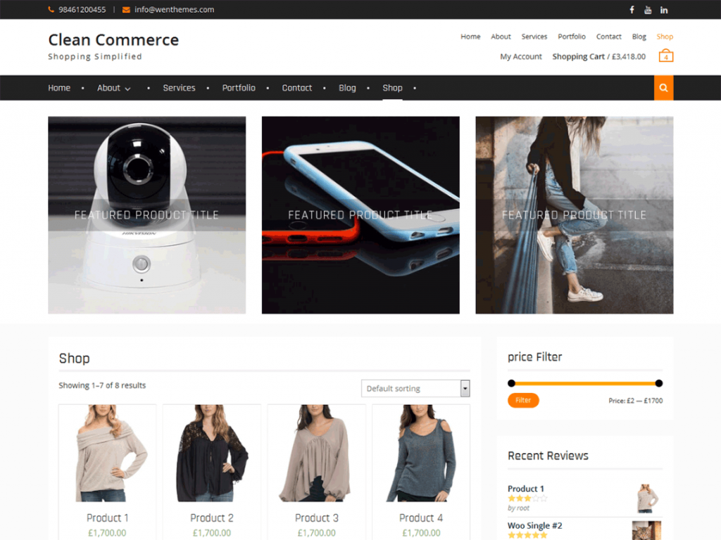 Temas WooCommerce gratuitos de Clean Commerce para WordPress