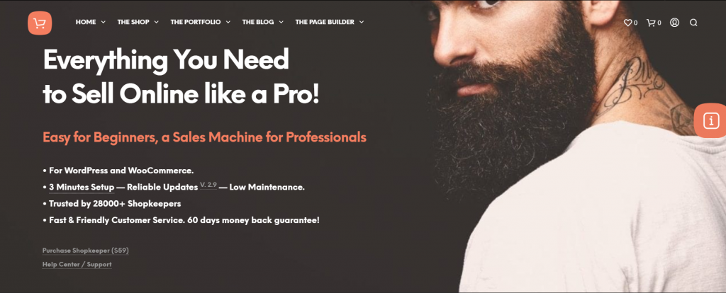 thème commerçant woocommerce