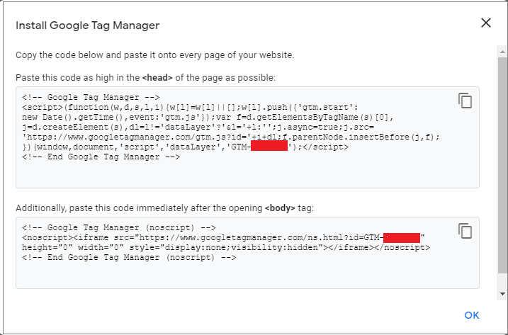 instal pengelola tag google