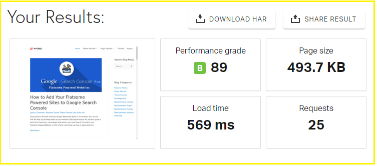 teste de velocidade do site