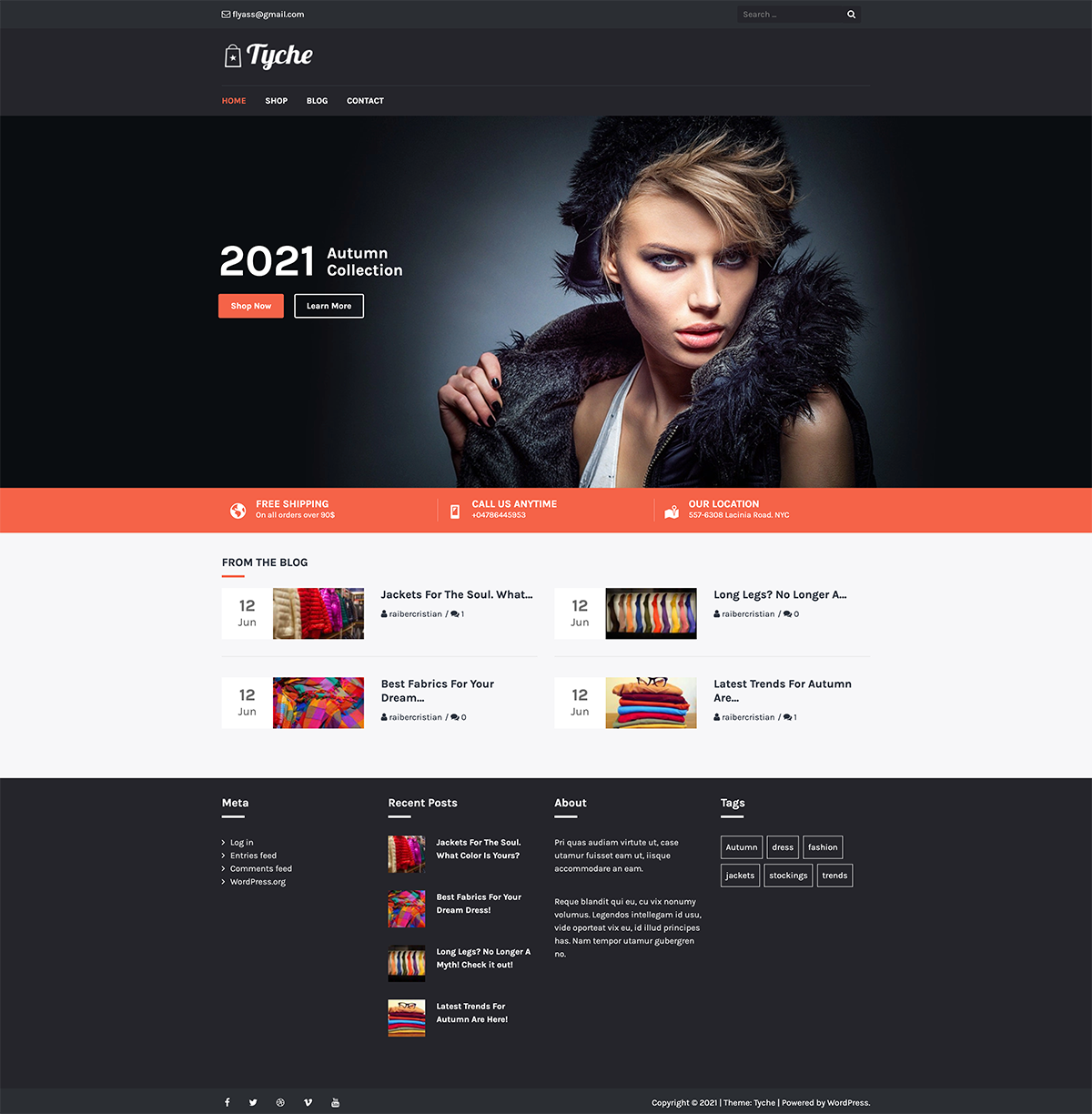 design della home page di woocommerce