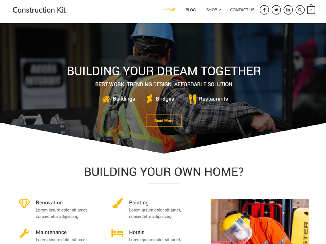 thème de construction wordpress gratuit