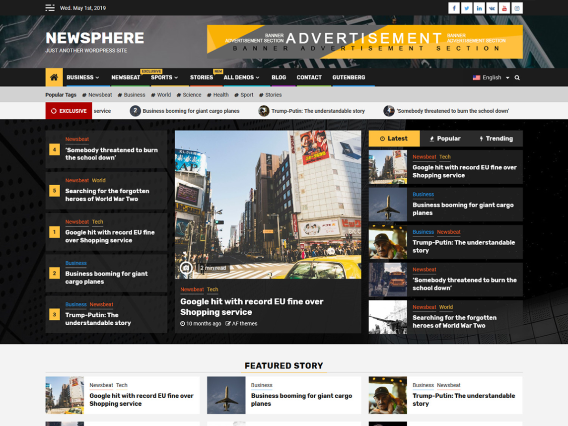 tema wordpress newsphere miglior tema wp