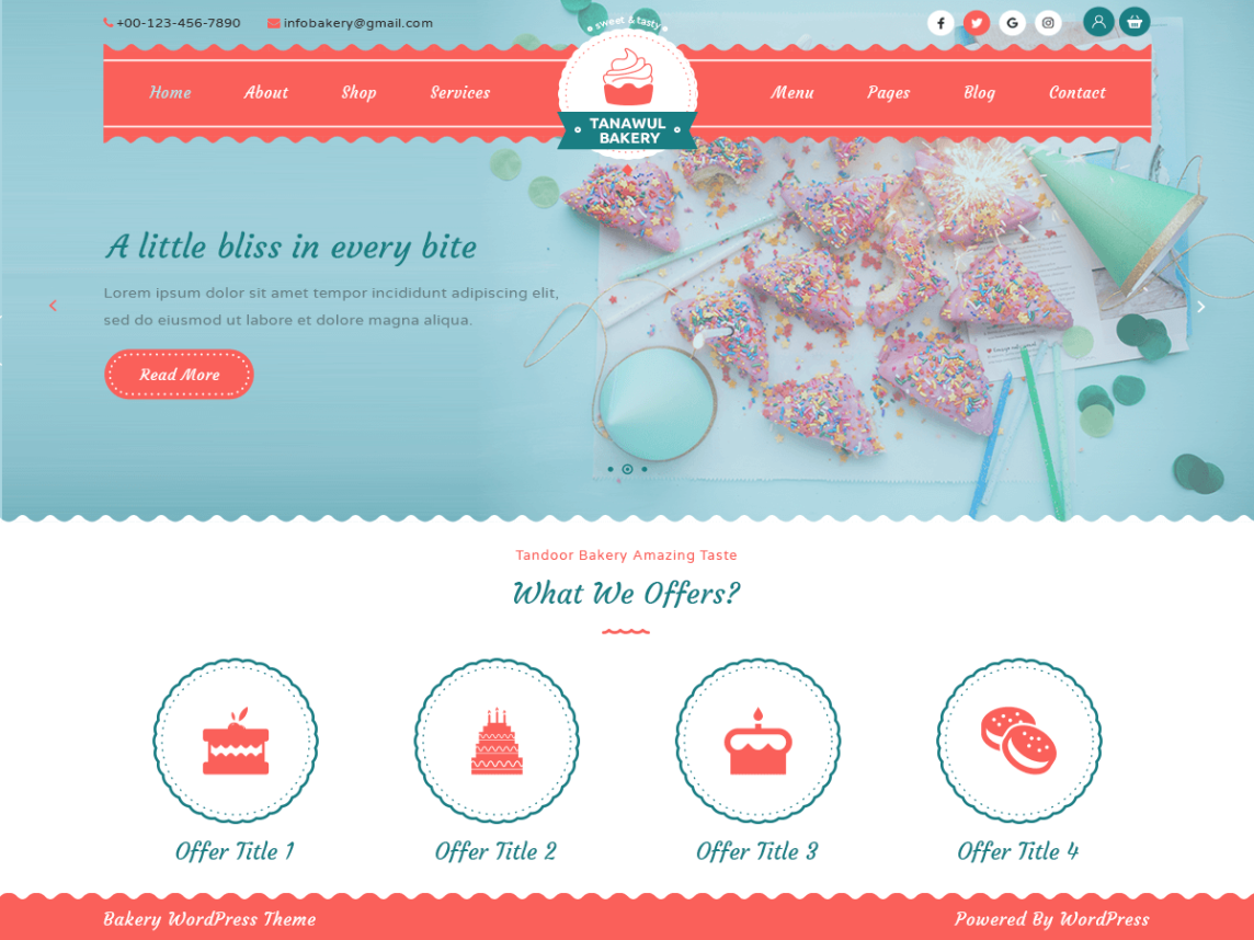 tanawul bakery gratis tema wordpress terbaik