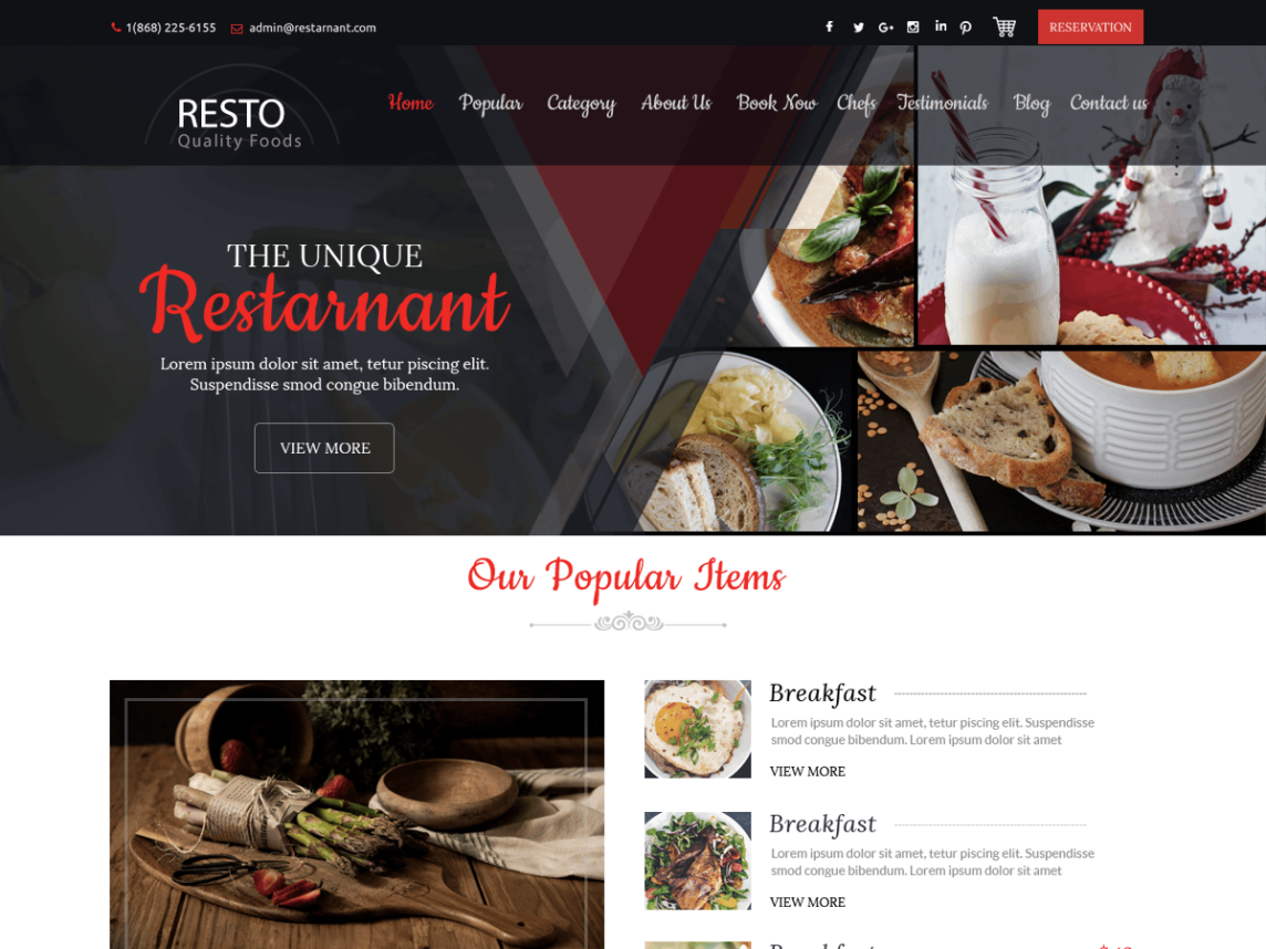 tema wordpress gratis zona restoran