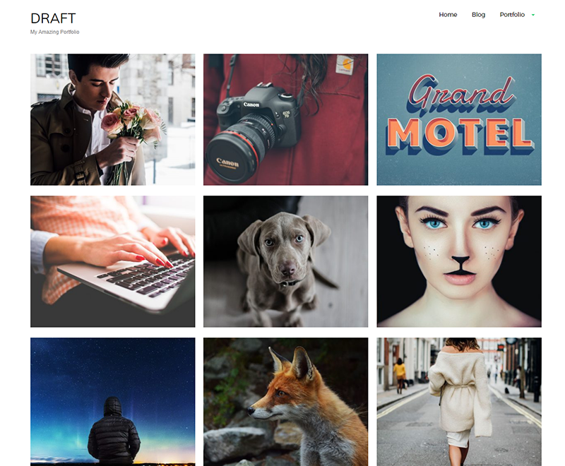 черновик портфолио тема wordpress бесплатно