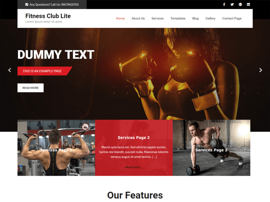 fitness club lite tema wordpress de fitness grátis