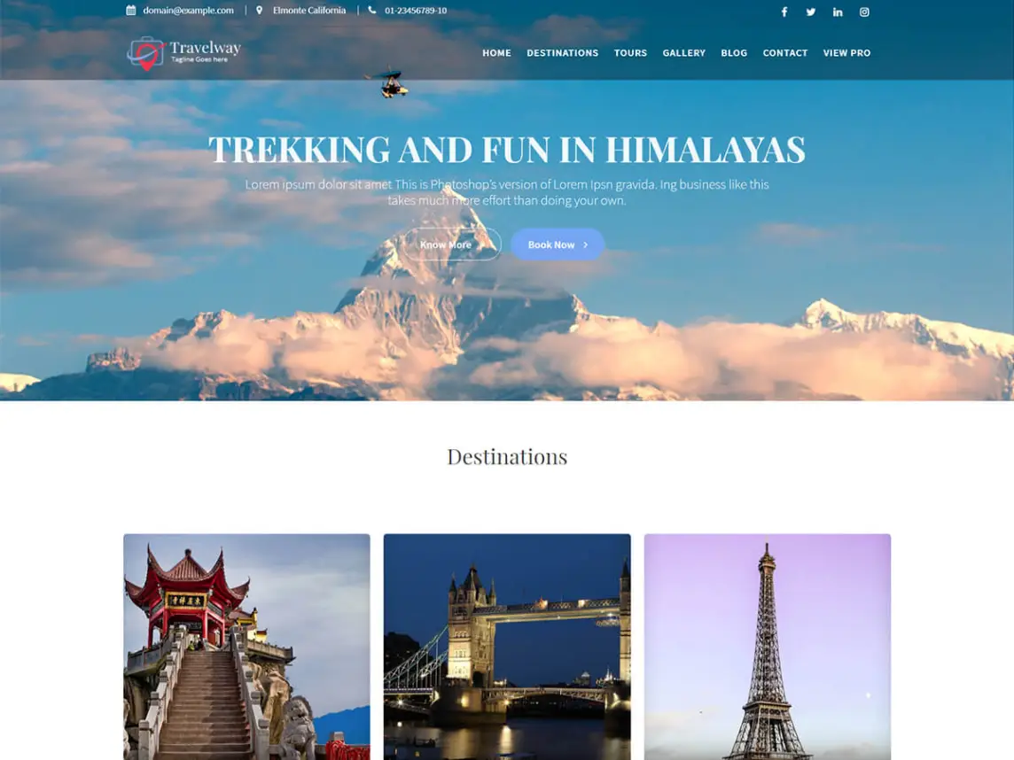 Otel için seyahat yolu ücretsiz wordpress teması.