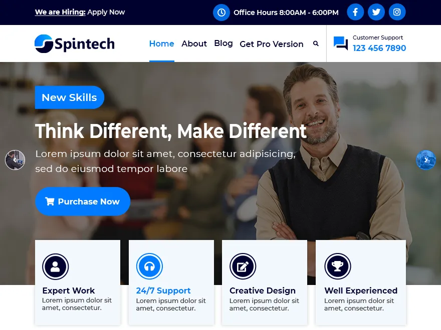 thème wordpress de l'agence spintech