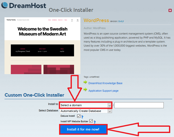 instalando o WordPress no DreamHost