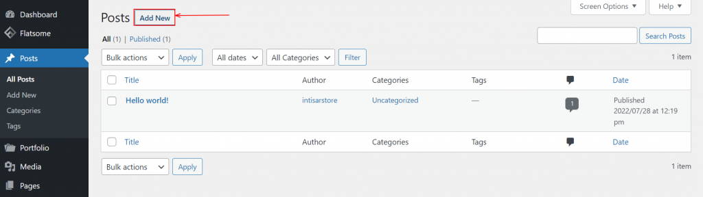 Adicionar nova postagem no WordPress