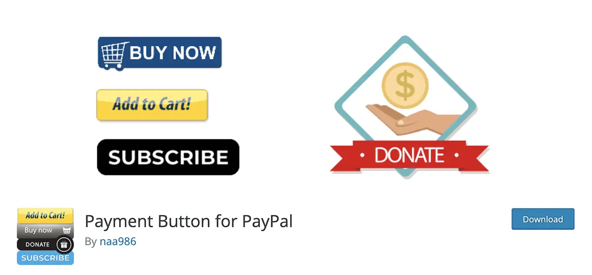 tombol pembayaran untuk plugin paypal WordPress PayPal