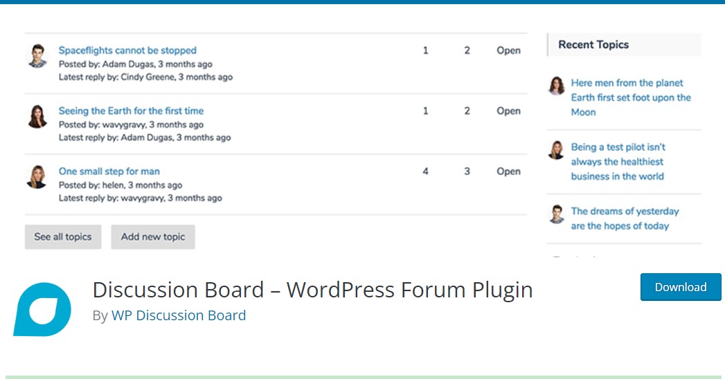 ملحق منتدى لوحة المناقشة لـ WordPress