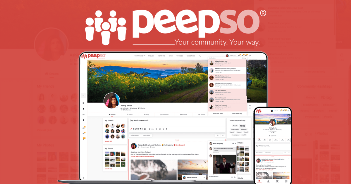 البرنامج المساعد PeepSo للمنتدى لـ WordPress