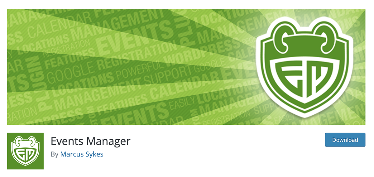 Administrador de eventos Complemento de eventos de WordPress