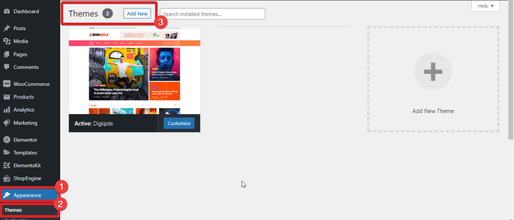 installa il tema WordPress