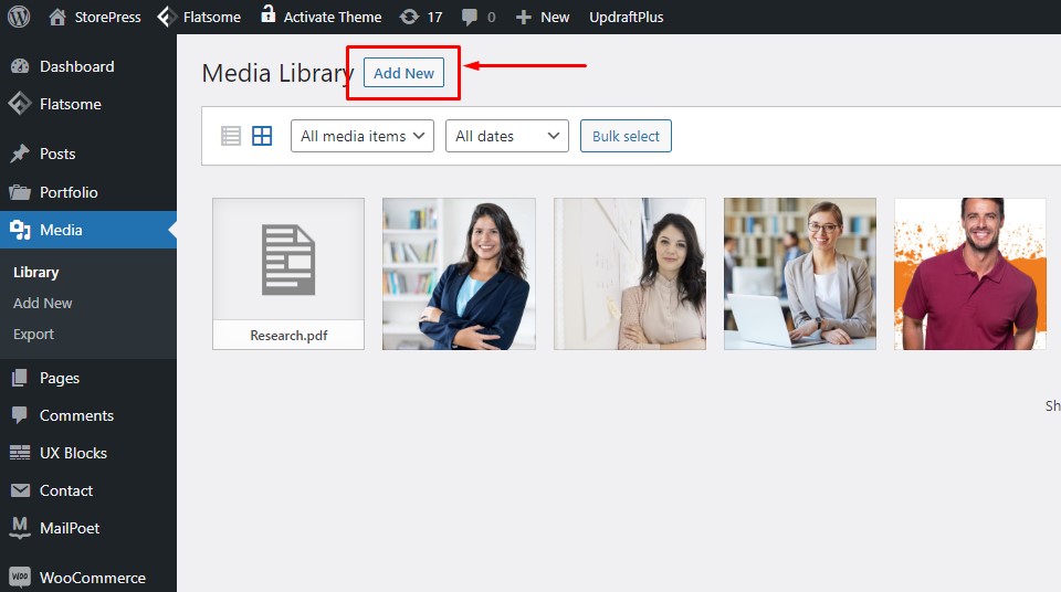 aggiungi un link per il download su wordpress