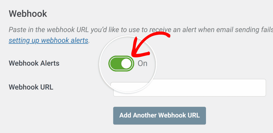 上の Webhook アラート