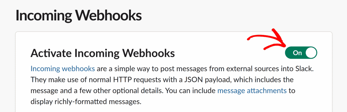 Slack の着信 Webhook がアクティブ化されました