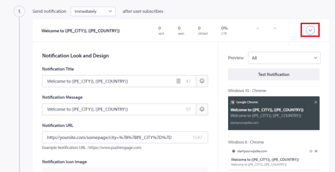 Modifier vos notifications push Edit your push notifications