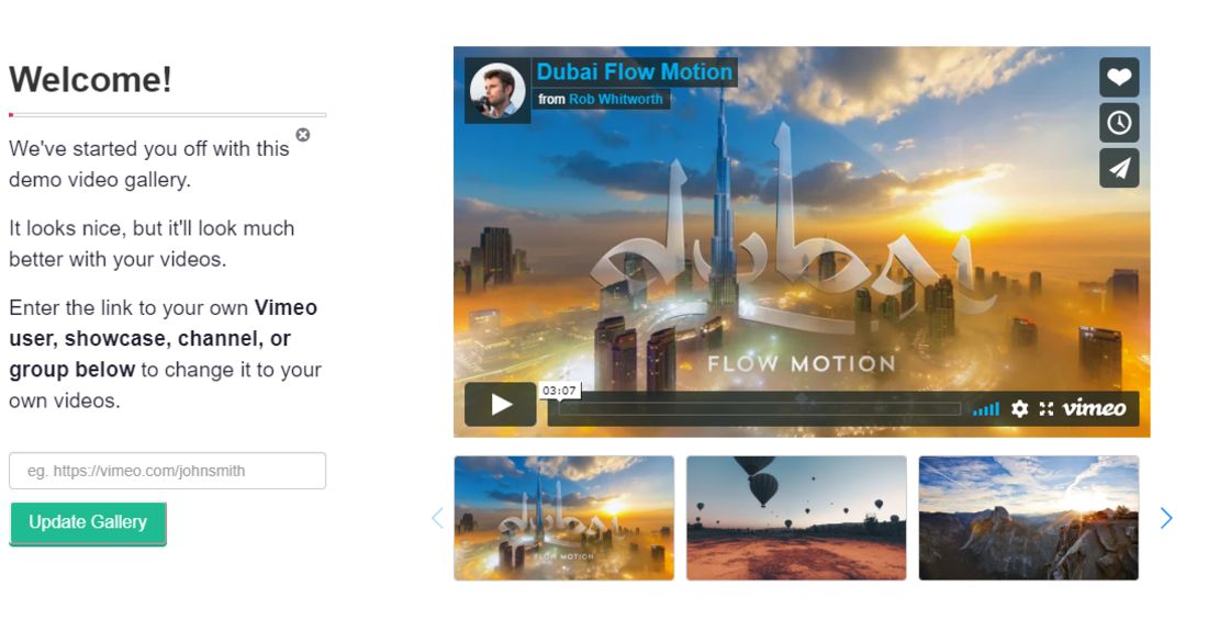 Vimeography Vimeo 비디오 갤러리 WordPress 플러그인 설정 페이지