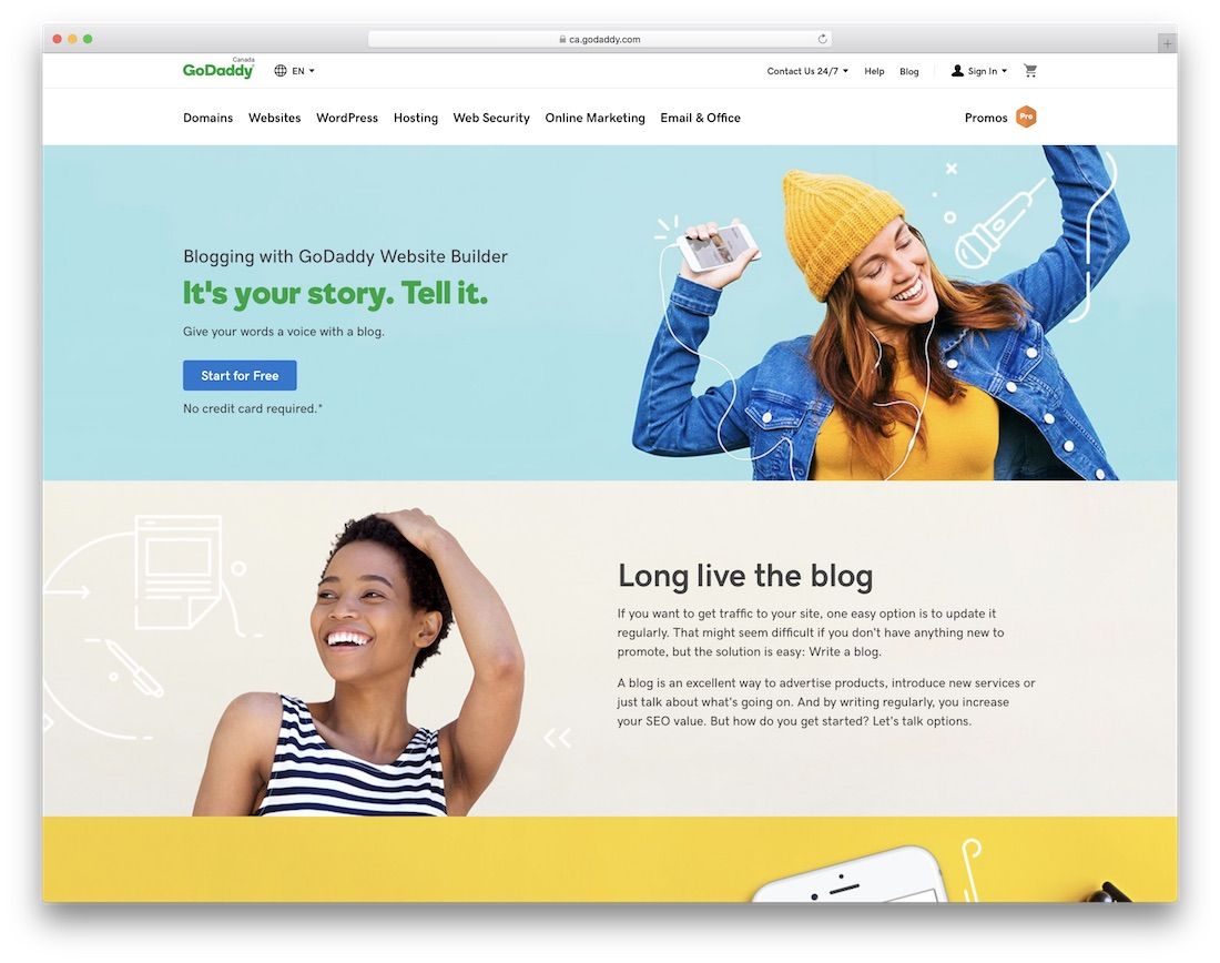 Godaddy Website-Builder für Blogs