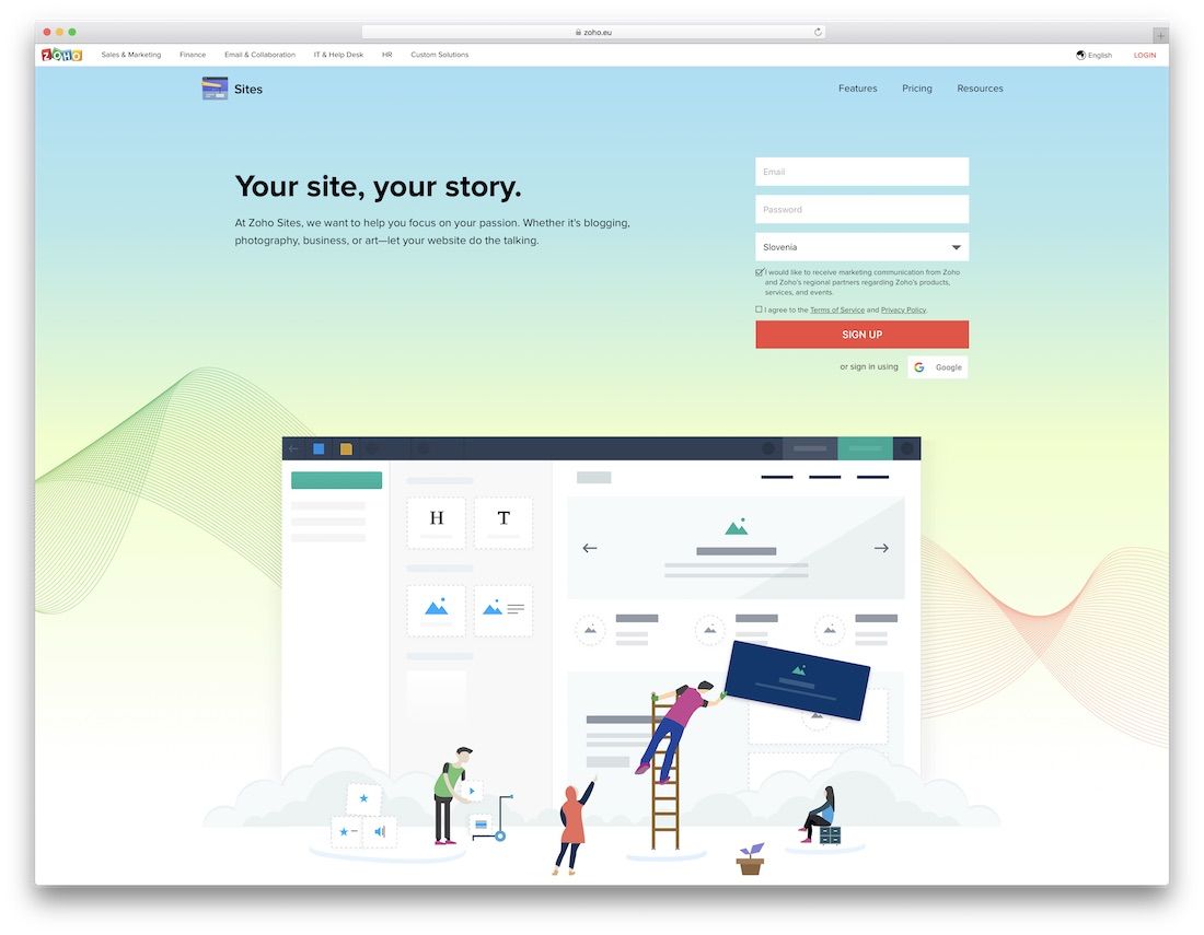 Zoho Website-Builder für Blogs