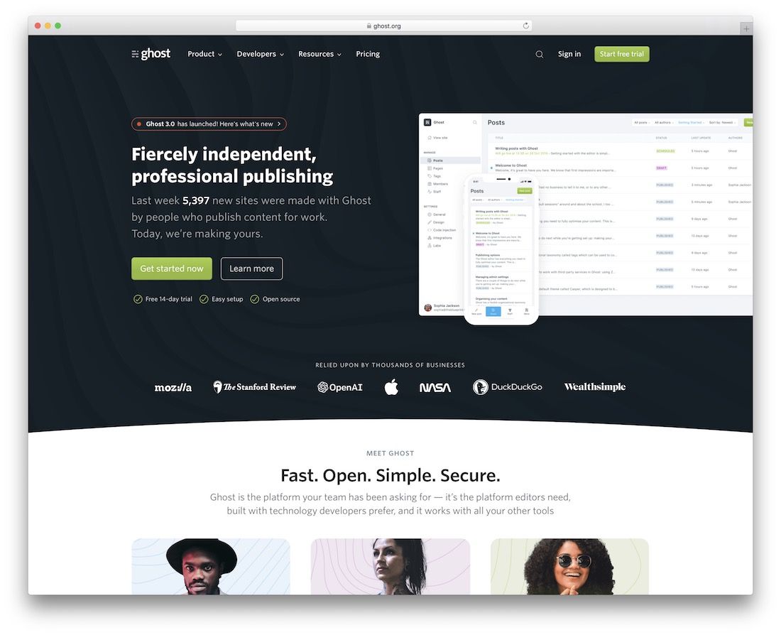 Ghost-Website-Builder für Blogs