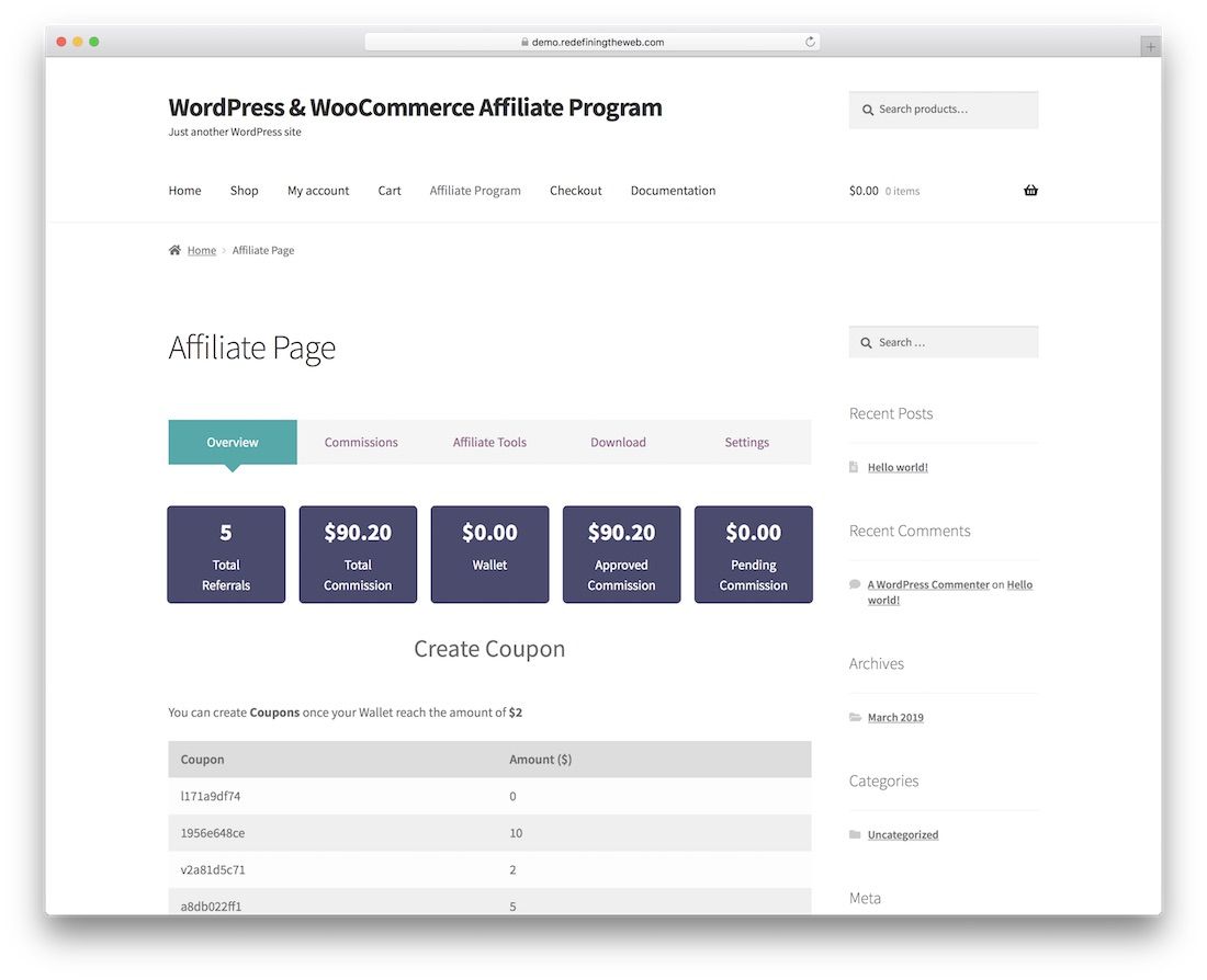 wordpress woocommerce ortaklık programı