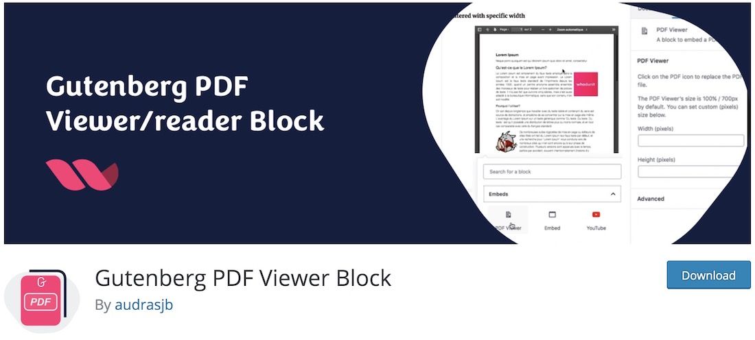 blok przeglądarki pdf gutenberg