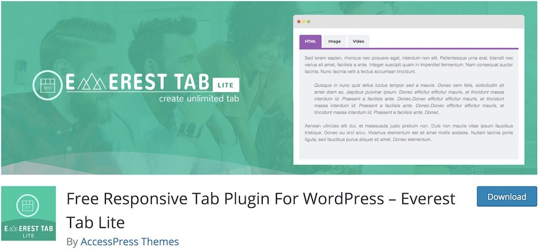 Everest tab lite wtyczka wordpress