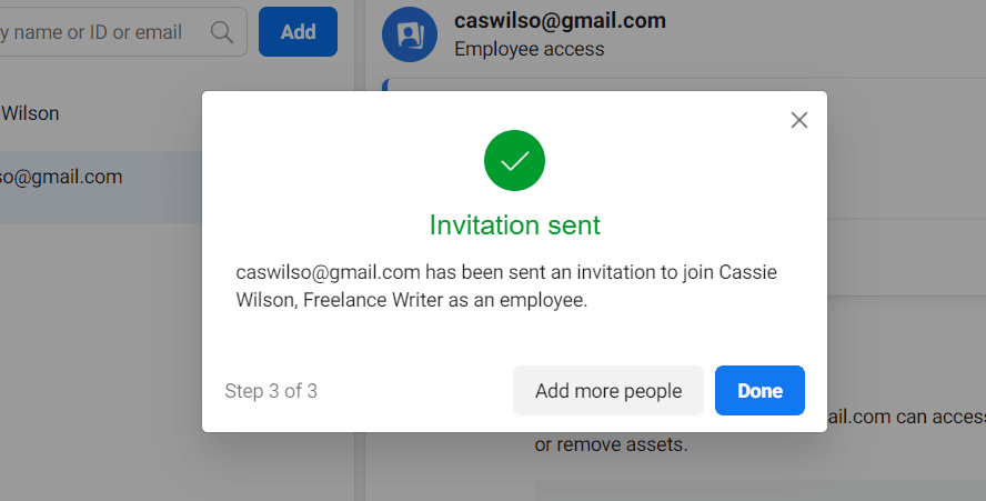 So verwenden Sie den Facebook Meta Business Manager: Einladungsbestätigung