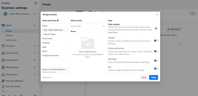 So verwenden Sie den Facebook Meta Business Manager: Zuweisen von Vermögenswerten