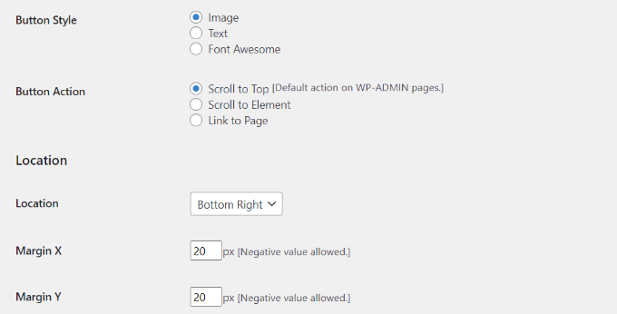 Więcej edytuj górne ustawienia przewijania WPfront More edit WPfront scroll top settings
