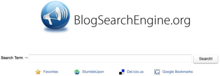 Blog arama motorunun ana sayfası.