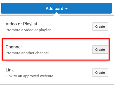 동영상에 'YouTube 카드'를 만드는 방법의 예입니다.