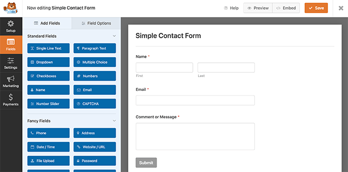 联系表格生成器 Contact form builder