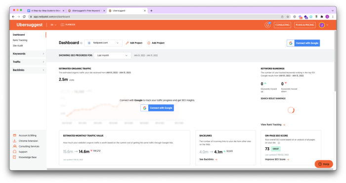 คำแนะนำทีละขั้นตอนเพื่อเพิ่มการเข้าชม SEO ของคุณโดยใช้การตรวจสอบ SEO ของ Ubersuggest