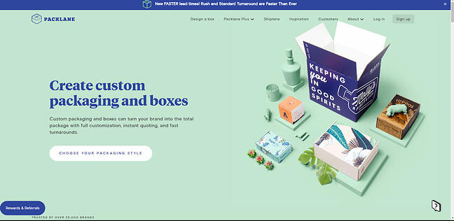 أمثلة على موقع b2b: packlane