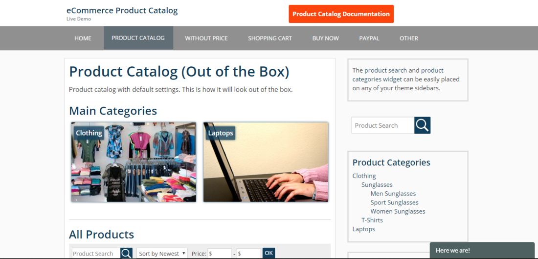eCommerce-Produktkatalog Live-Demo