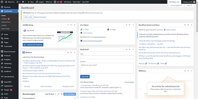 Dağınık WordPress yönetici alanı Cluttered WordPress admin area