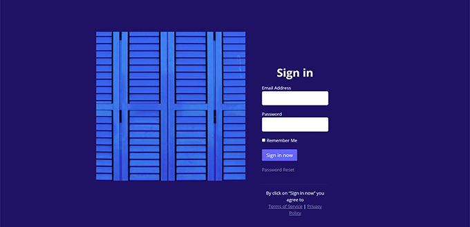 Özel giriş sayfası Custom login page