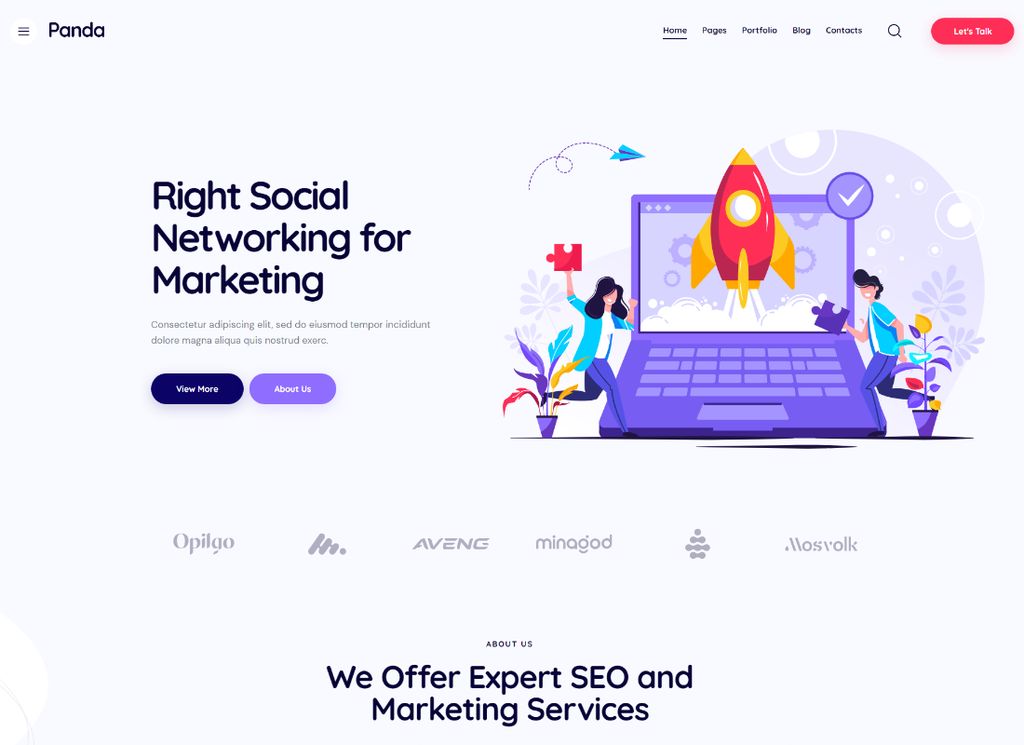 Panda - وكالة تسويق إبداعية وموضوع SEO WordPress