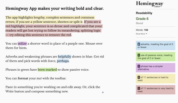 Utiliser Hemingway pour optimiser le contenu.