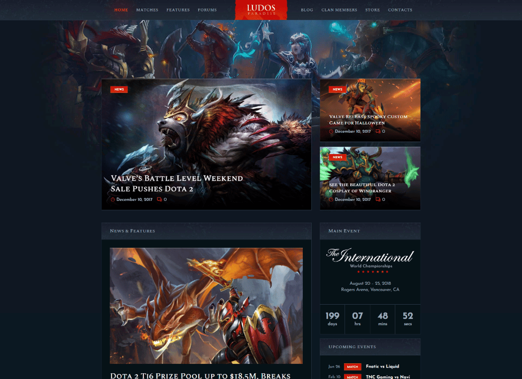 Ludos Paraíso | Blog de jogos de vídeo e tema WordPress de esports de clã