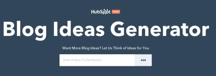 HubSpot의 블로그 아이디어 생성 도구입니다.